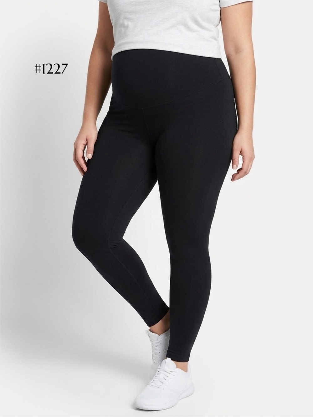 Plus High-Waist Black Maternity Leggings